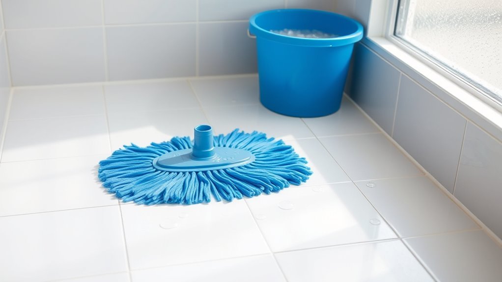 mop floor systematically and thoroughly