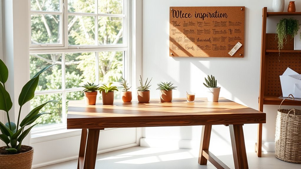 natural materials enhance workspaces