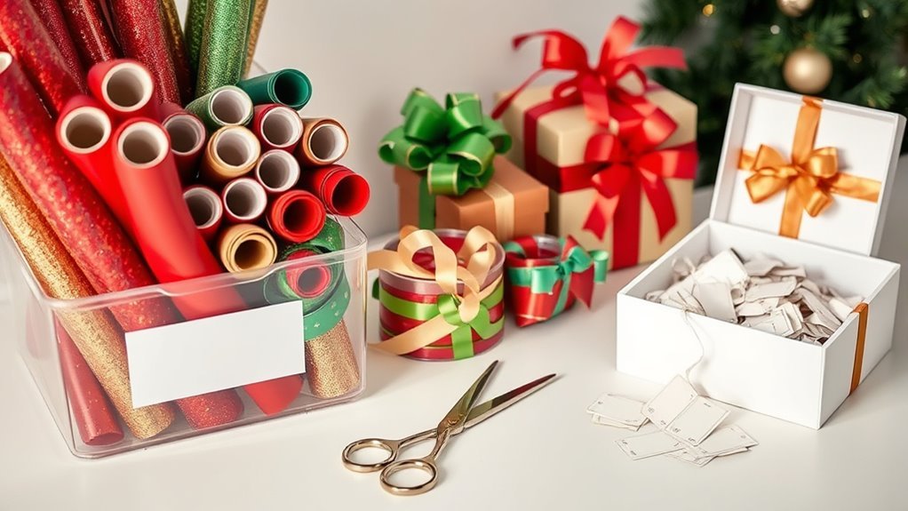 organize wrapping materials efficiently