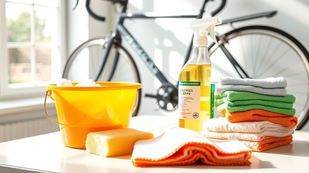 organized cleaning supply preparation