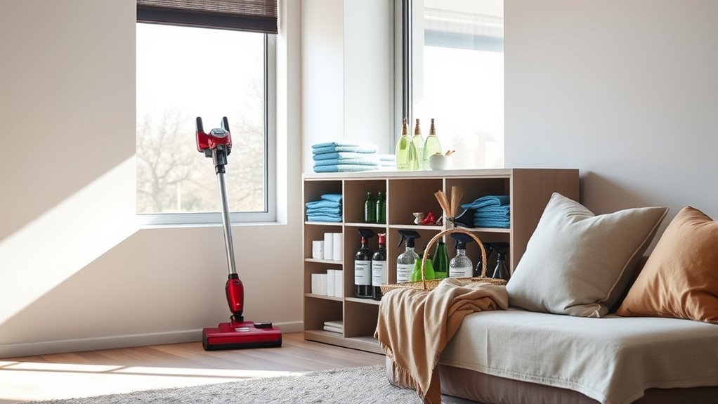 organized storage for cleaning supplies
