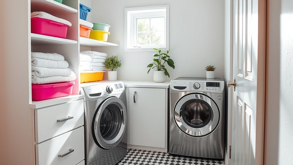 organizing compact laundry space