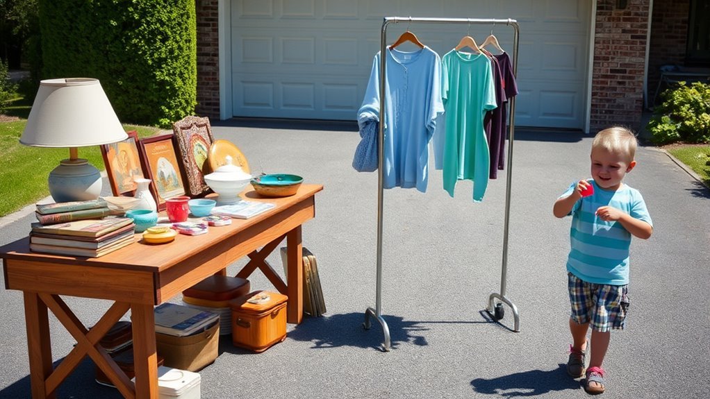 organizing for garage sale
