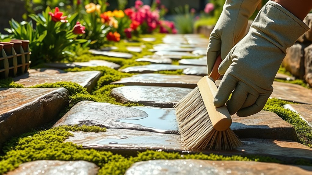 outdoor stone pathway care