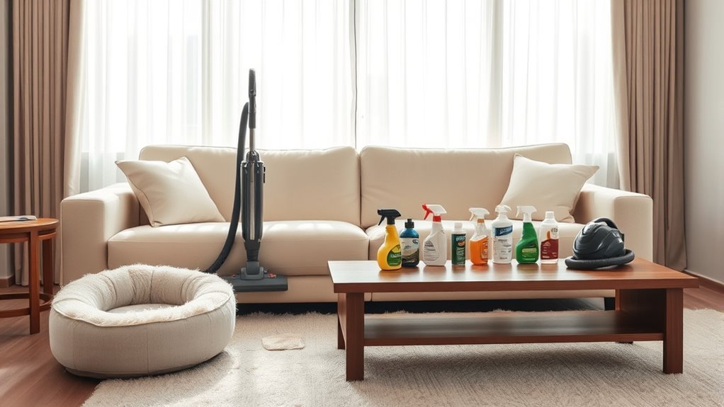 prepare area for cleaning