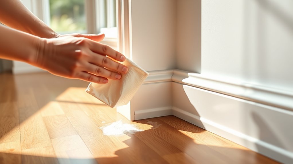 prepare baseboards before cleaning