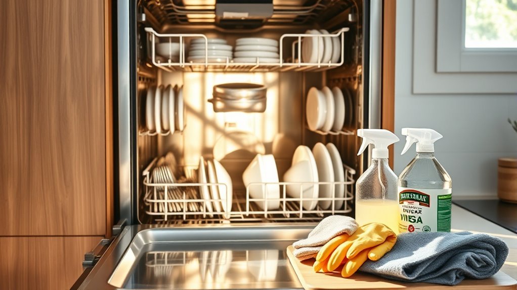 prepare dishwasher for cleaning