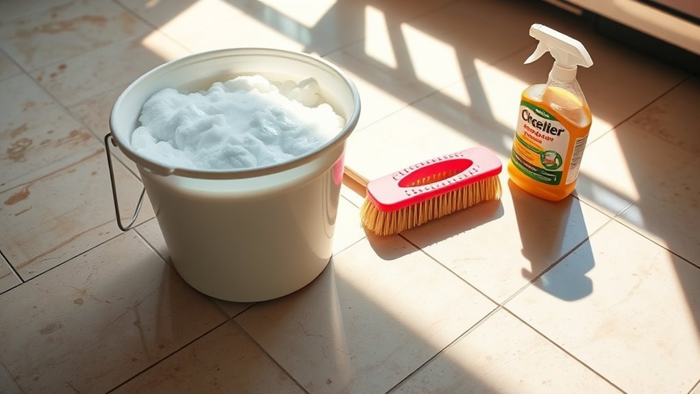 prepare floor for cleaning
