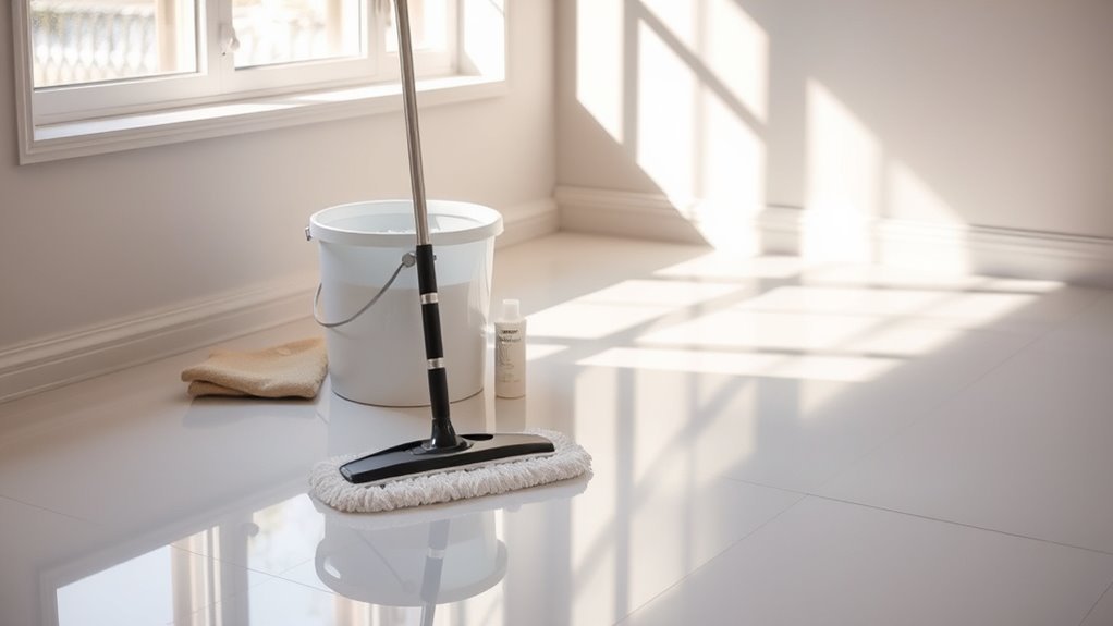 prepare floors for cleaning