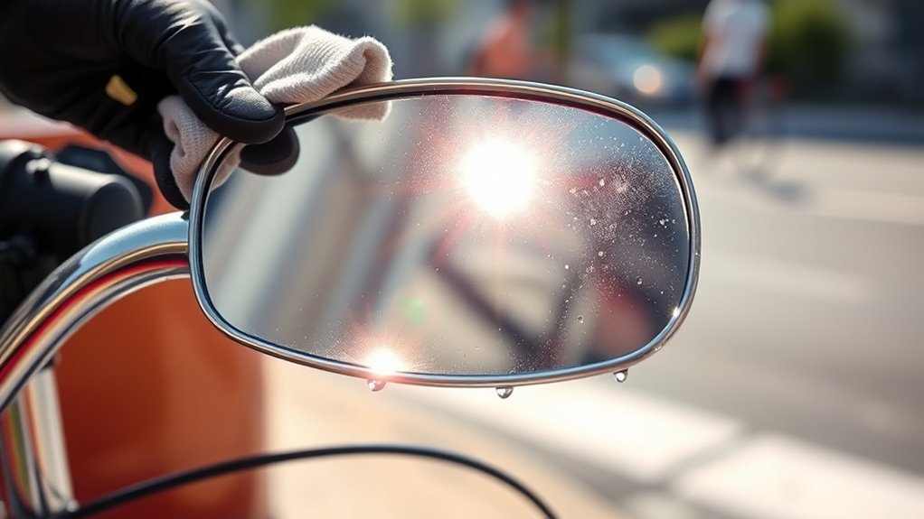 prepare mirror for cleaning