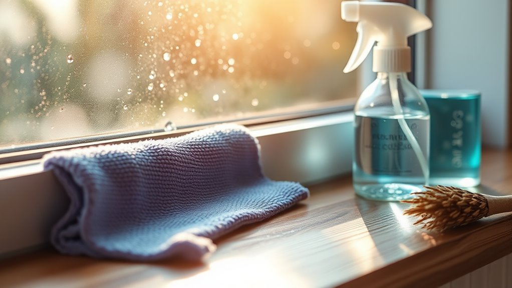 prepare windowsills for cleaning