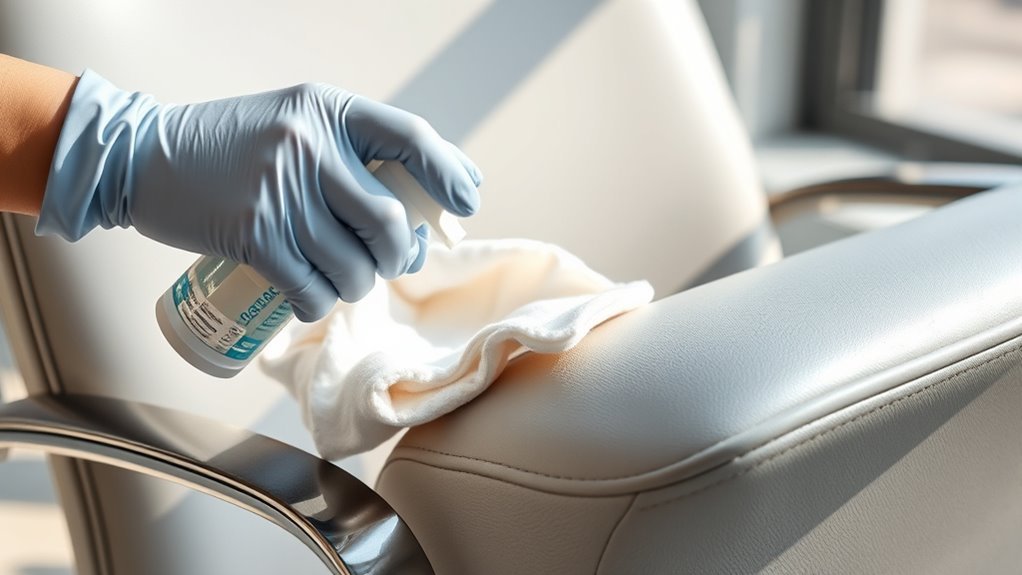 protect chair material during disinfection