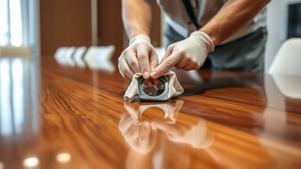 protect table surface carefully
