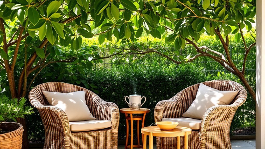 rattan wicker lounge chairs