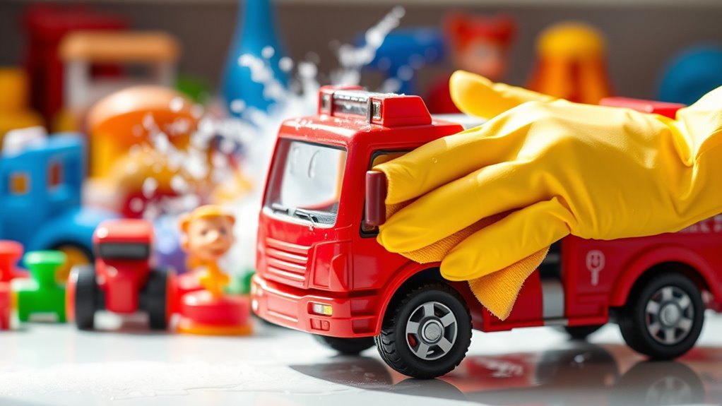 regular cleaning of toys