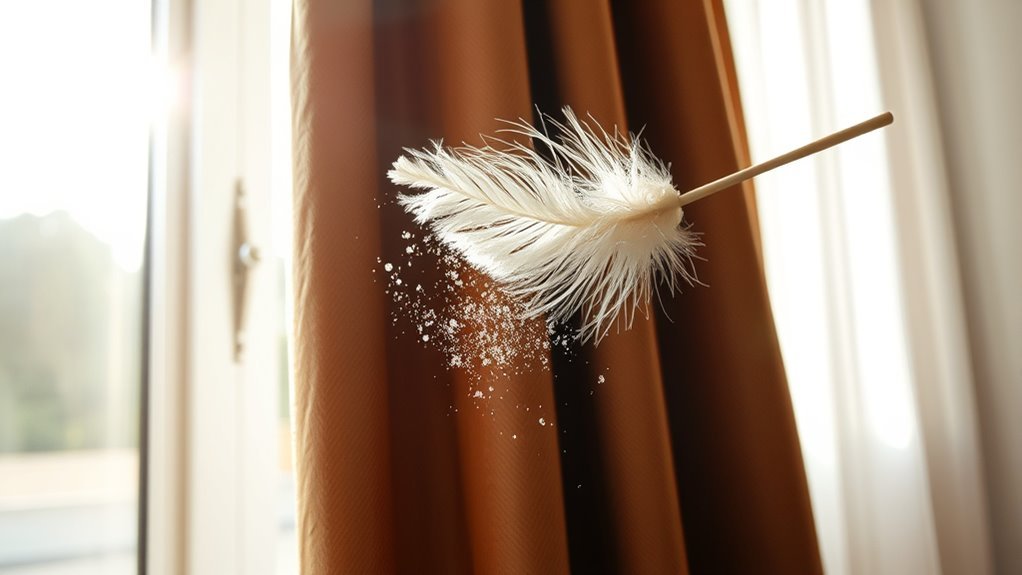regular dusting maintains curtains