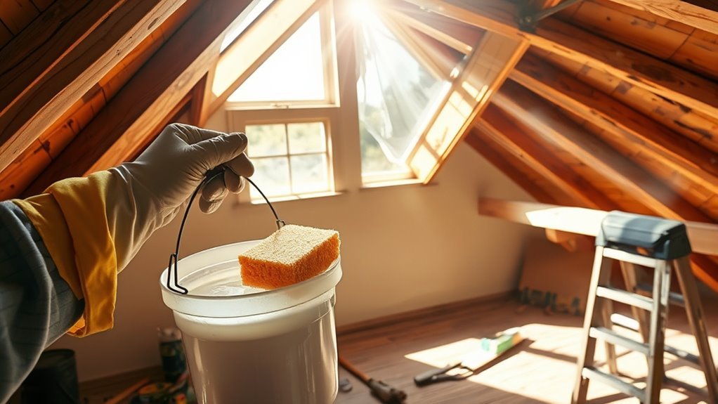 remove attic water stains
