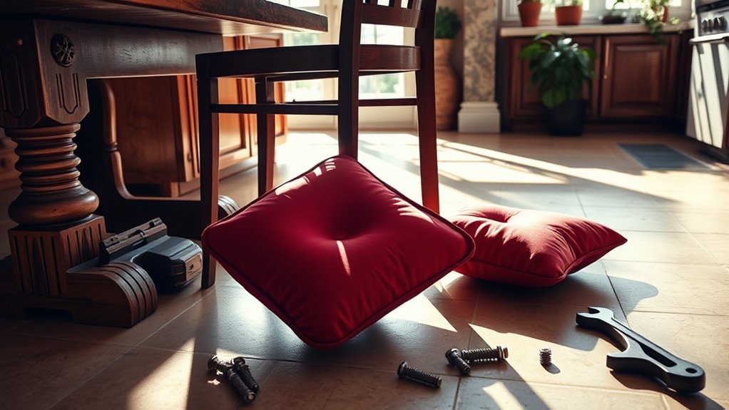 remove cushions and parts