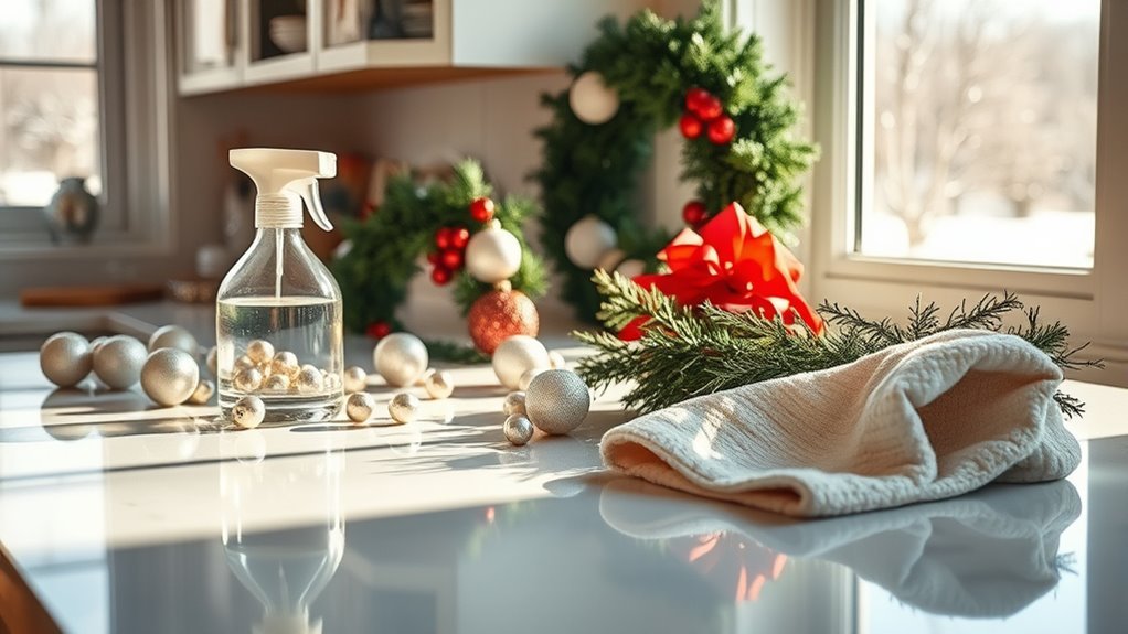 sanitize holiday decorations regularly