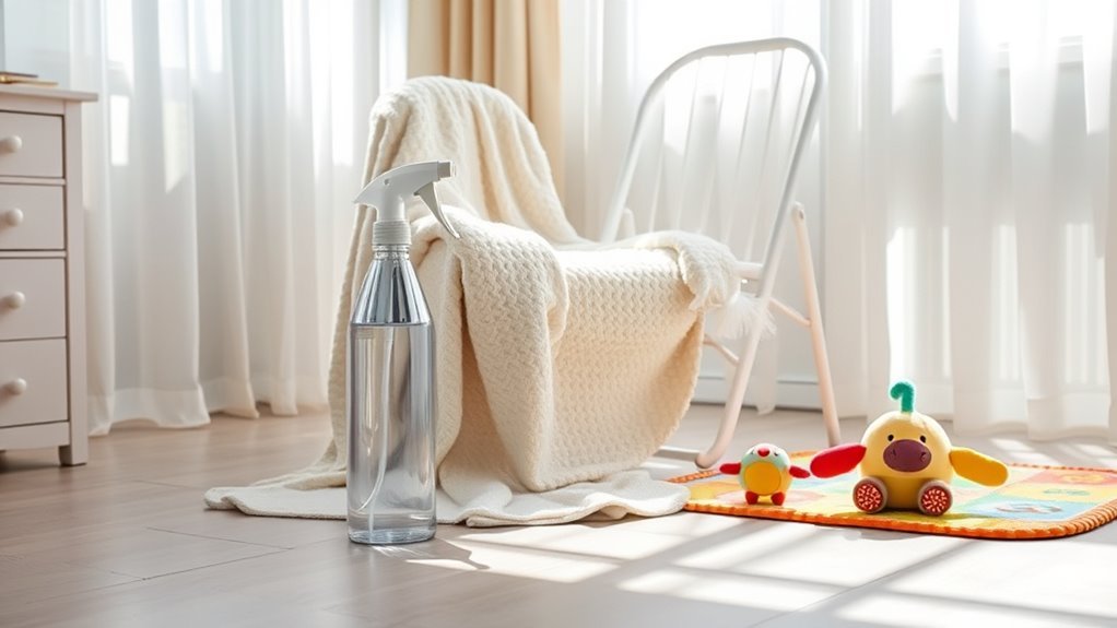sanitizing baby item surfaces