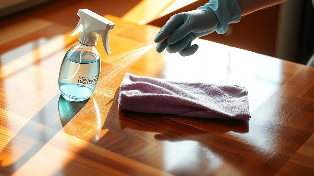 sanitizing frequently touched surfaces