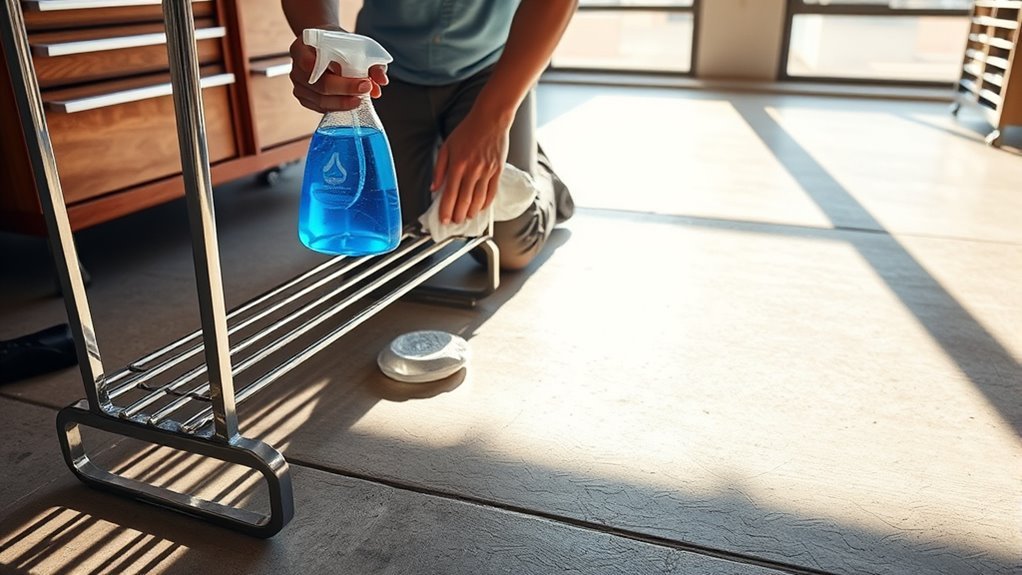 sanitizing garage touchpoints regularly