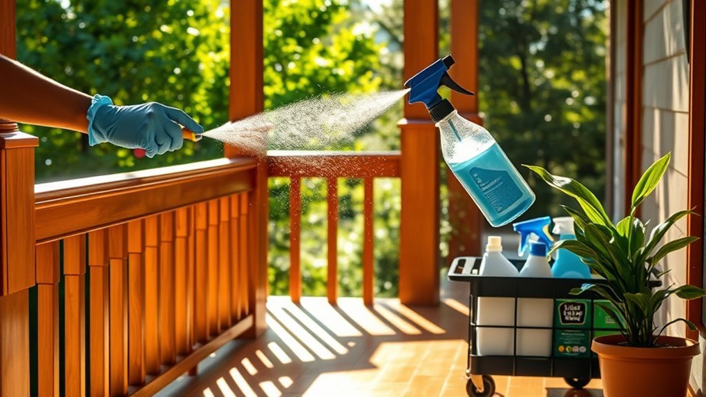 sanitizing porch railings effectively