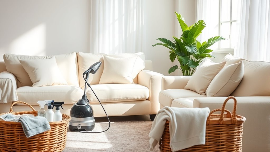 sanitizing upholstery safely