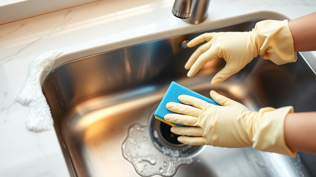 scrub sink with care