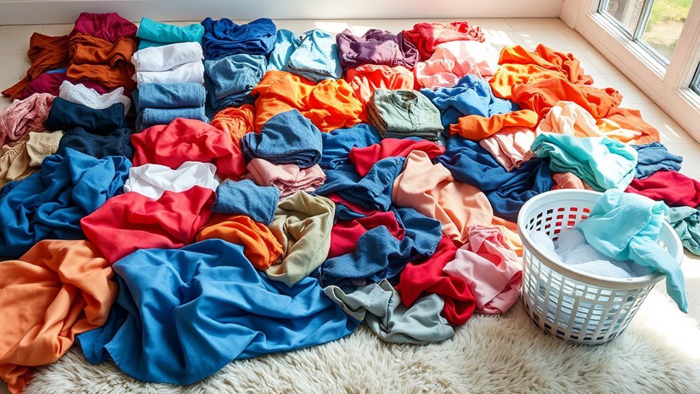 sort laundry by fabric and color