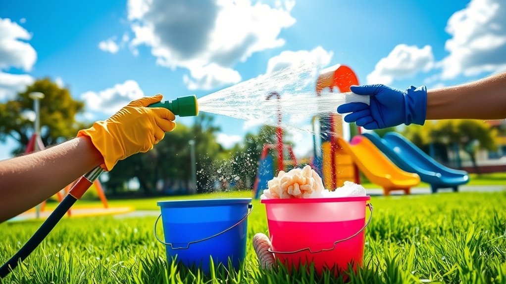 summer outdoor equipment cleaning