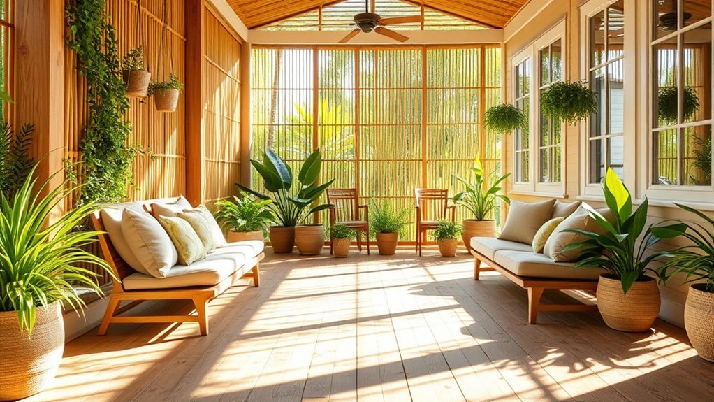 sustainable bamboo porch construction