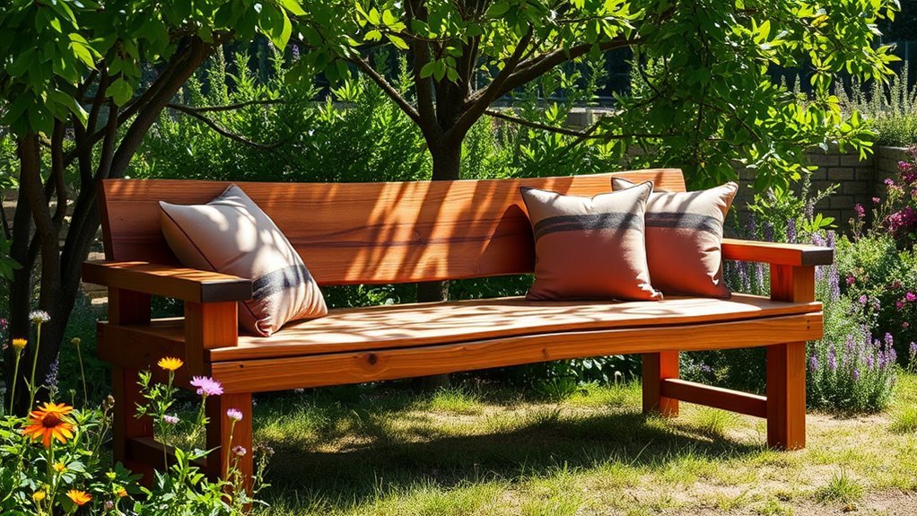 sustainable handcrafted wooden benches