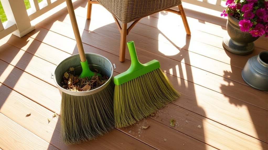 sweep porch remove debris