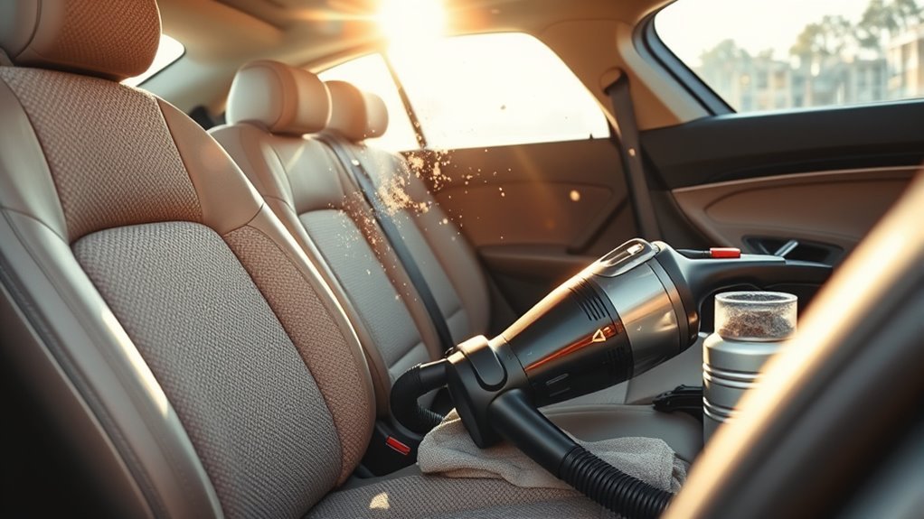 systematic car interior vacuuming