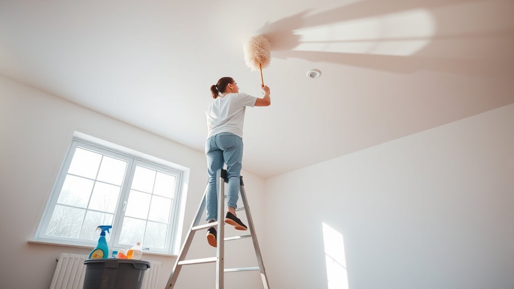 systematic ceiling dust removal