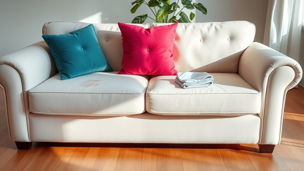 test cleaners on fabric