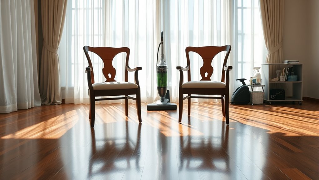 thorough chair floor cleaning