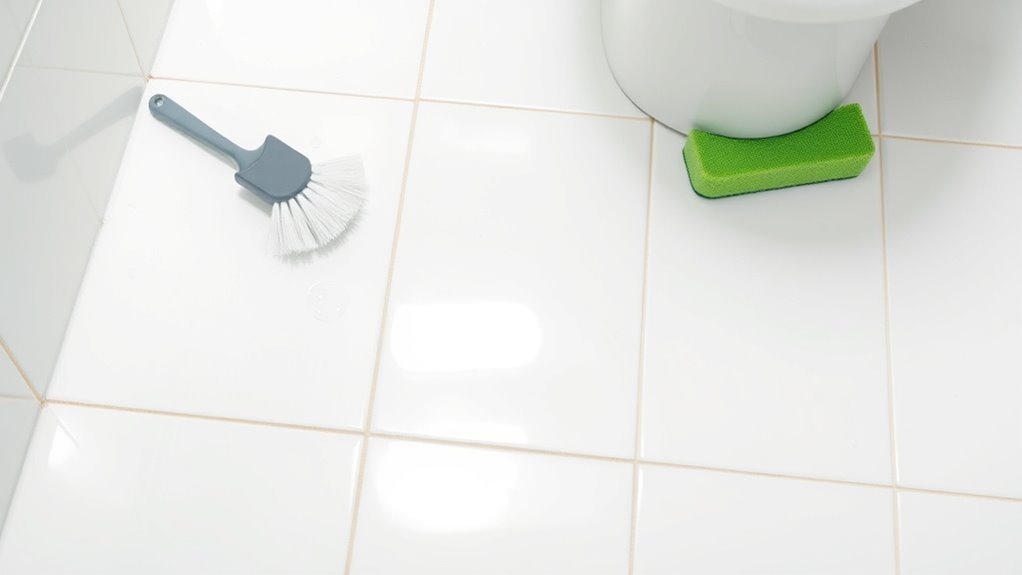 thorough toilet floor scrubbing