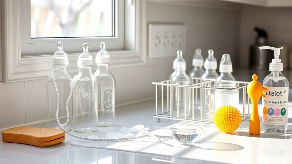 thoroughly clean baby bottles