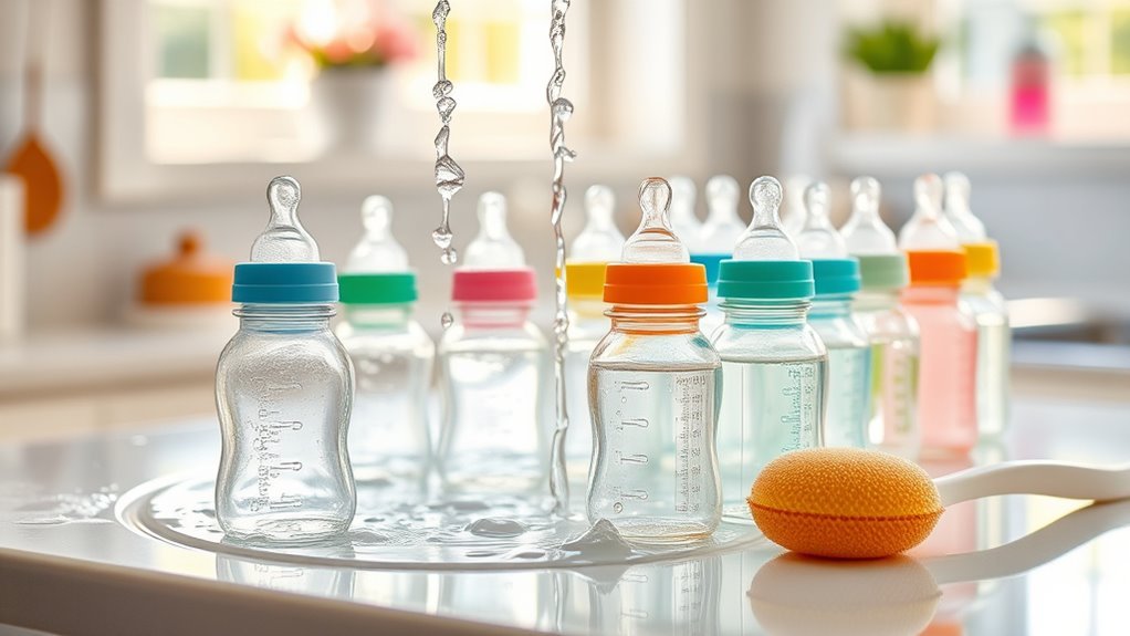 thoroughly clean baby bottles