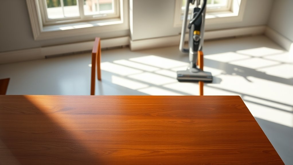 thoroughly clean desk floor
