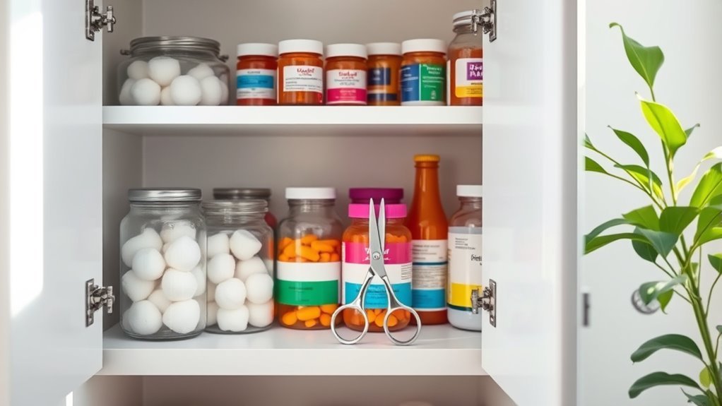 thoroughly clean medicine cabinet