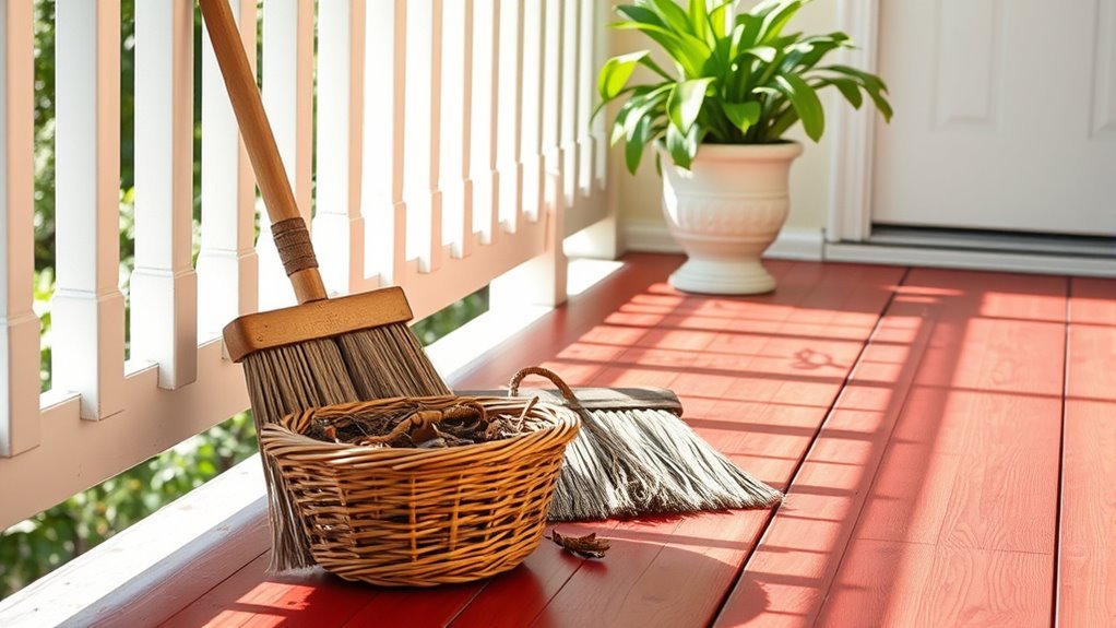 thoroughly clean porch debris