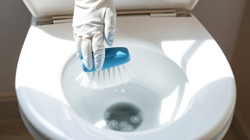 thoroughly clean toilet rim