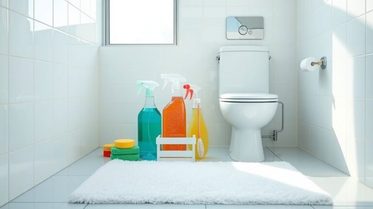 thoroughly scrub bathroom surfaces