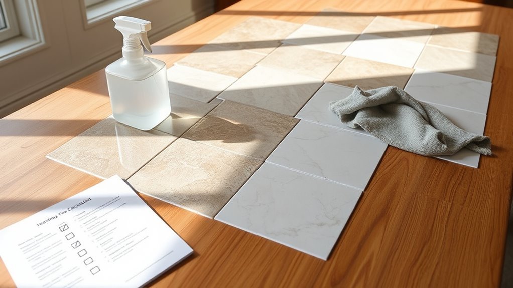 tile sample care guidelines