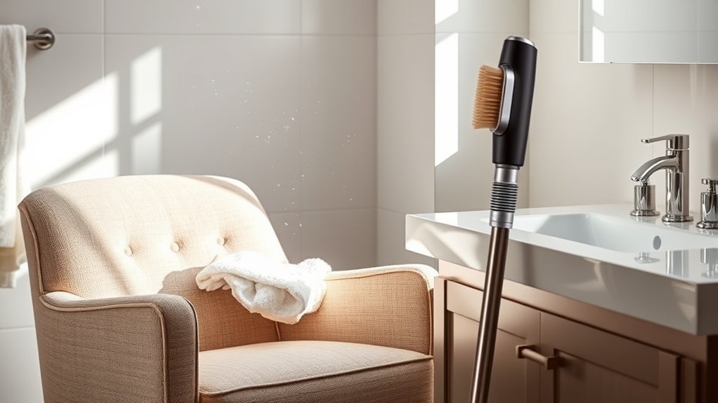 vacuum and brush upholstery