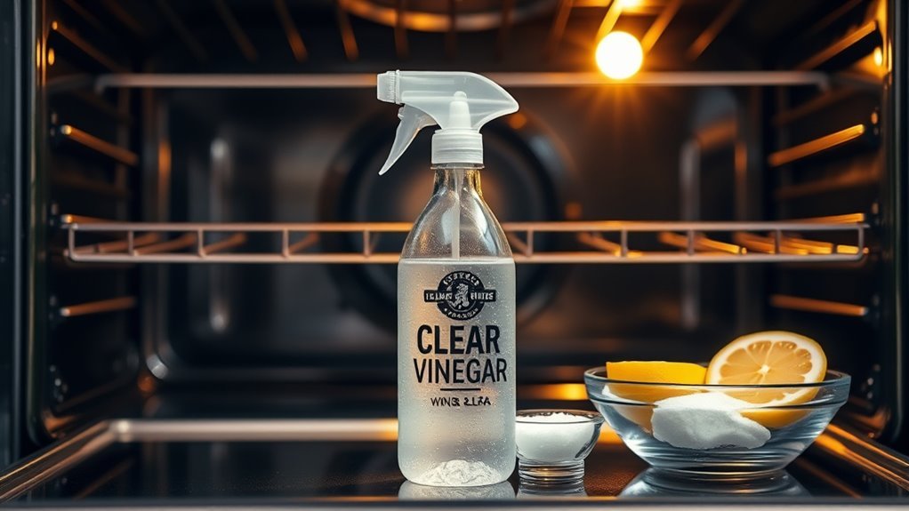 vinegar cleans oven grease