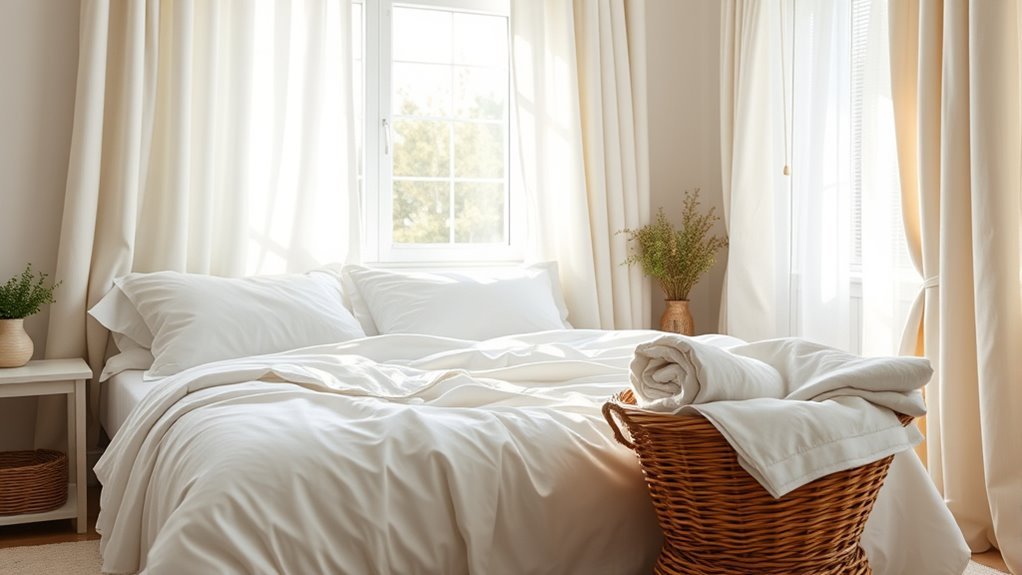 wash bedding and curtains